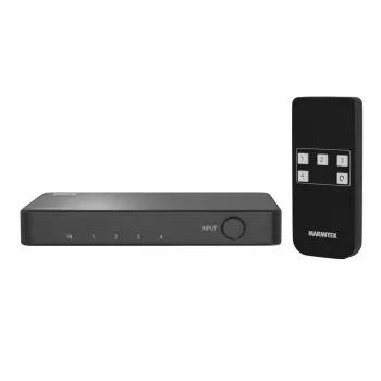MARMITEK Connect 740 4-port HDMI 2.0-switch med fjernbetjening, 4K@60Hz, HDR, HDCP 2.2, metalhus