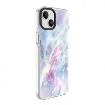 Evelatus Apple iPhone 15 Plus PC+TPU-cover med MagSafe – Custom Marble Purple