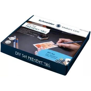 Schneider DIY gavekortssæt hvid med guld- og sølvmetallicmarkører (ML85060902)