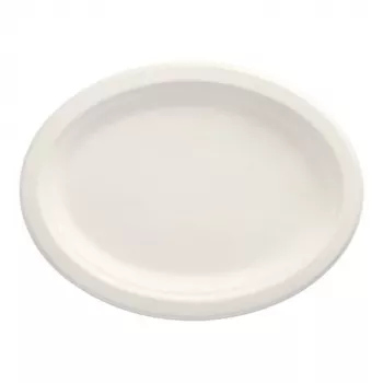 PAPSTAR pure ovale sukkerrørsstallerkener 260 x 200 mm, 50 stk., komposterbare, mikrobølgeegnede 89741