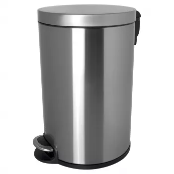 HELIT Classic pedalspand 20 L rustfrit stål sølv anti-fingerprint rund med udtagelig inderspand H2403600