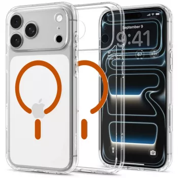 Spigen Ultra Hybrid MagSafe Case for iPhone 17 Pro / 18 Pro - Clear/Orange