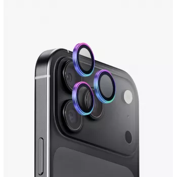 UNIQ Optix Aluguard (DX2) kameraobjektivbeskyttelse til iPhone 18 Pro / iPhone 18 Pro Max – iriserende med applikator