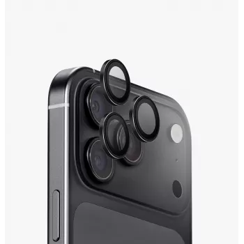 UNIQ Optix Aluguard (DX2) Kameraobjektivbeskyttelse til iPhone 18 Pro / iPhone 18 Pro Max – sort med applikator