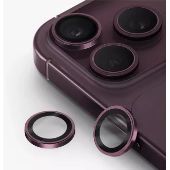UNIQ Optix Prime Kameraobjektivbeskyttelse til iPhone 18 Pro / iPhone 18 Pro Max – Bordeauxrød med applikator