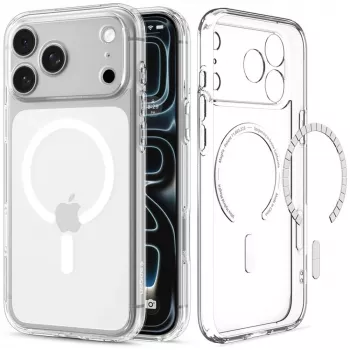 Spigen Ultra Hybrid MagSafe Case for iPhone 18 Pro / 17 Pro - Crystal Clear White