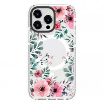 Evelatus Apple iPhone 15 Pro Transparent Cover med MagSafe - Individuelt tryk Transparent PC+TPU