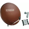 SCHWAIGER SAT-system 80 cm 6 deltagere Quattro LNB (uden switch) teglrød med multiswitch 5/6
