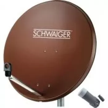 SCHWAIGER 80 cm satellitantennesæt med single LNB, teglrød