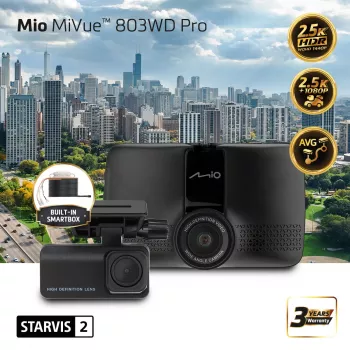 Mio MiVue 803WD Pro Dual HDR 2.5K GPS WIFI parkerings-dashcam