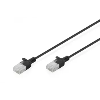 DIGITUS Slim Cat6 U/UTP patchkabel RJ45, 0,3 m, sort, LSZH