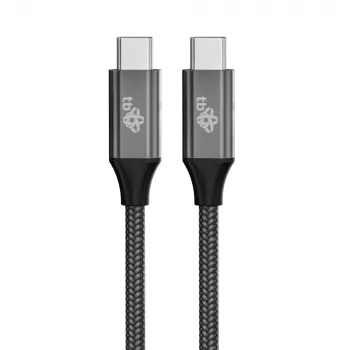 TB flettet USB 3.2 Gen 2-kabel USB-C til USB-C, 1 m, 100 W, sort