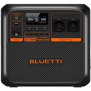 Bluetti AC180P bærbar powerstation, LiFePO4, 36000 mAh, 1800 W, 16 kg