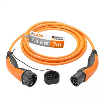 LAPP MOBILITY ladekabel type 2, op til 7,4 kW, 7 m, orange (61791)
