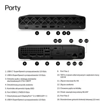HP 8G2i mini-PC - Intel Core Ultra 7 356H, 16GB RAM, 512GB SSD, Windows 11 Pro