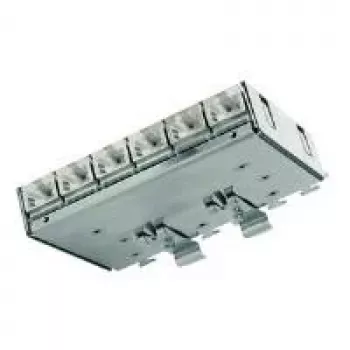 Telegärtner Cat.6A patchfordeler (dyb) til DIN-skinne med TS-adapter, 6x RJ45-bøsninger (J02021A0055)