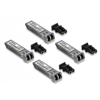 TRENDnet TEG MGBS10 - SFP (Mini-GBIC) transceiver-modul - 1GbE - 1000Base-LX - LC single-mode - op til 10 km - 1310 nm - TAA-kompatibel (4-pak)