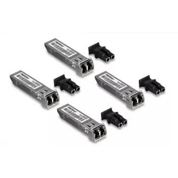 TRENDnet TEG-MGBSX/4 - SFP (Mini-GBIC) transceiver-modul - LC multimode - op til 550 m - 850 nm - TAA-kompatibel (4-pak)