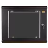 IT-BUDGET TAUNUS 19 inch netværksskab, 12U, 600 mm dybde, glasdør, aflåselig, sort