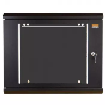 IT-BUDGET TAUNUS 19 inch netværksskab, 12U, 600 mm dybde, glasdør, aflåselig, sort