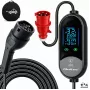 Qoltec mobilt EV-ladeaggregat til el- og hybridbiler, 2-i-1-justering, type 2, 7 kW, 230 V, CEE 32 A, LED, 5 m