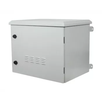 Allnet SO-serie 19 inch 12U IP55 vægskab, 638 mm dyb, med 4-dobbelt blæserenhed, lysegrå (ALL-SO03-6612-G-DGRAUV2)