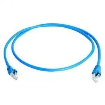 Telegärtner 100008740 RJ45-netværkskabel, patchkabel CAT 6a S/FTP blå flammehæmmende, med knækbeskyttelse 1 stk.