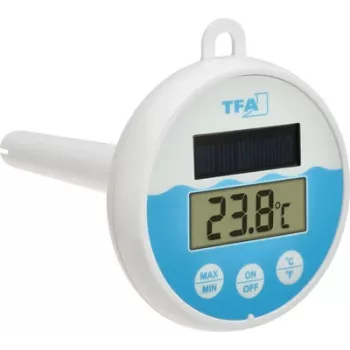 TFA Dostmann digitalt sol-pooltermometer, hvid/turkis, 30.1068.02