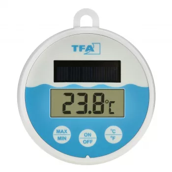 TFA Dostmann digitalt sol-pooltermometer, hvid/turkis, 30.1068.02