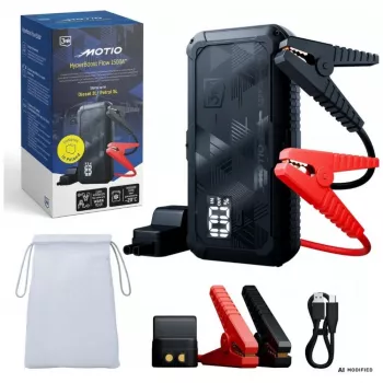 3mk Motio HyperBoost Flow 1500A starthjælp 10000 mAh med smart-startkabler og lys
