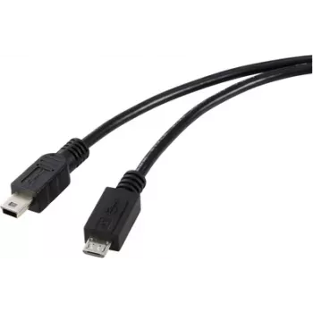 Renkforce USB 2.0-kabel Micro-USB til Mini-USB, 0,5 m, sort