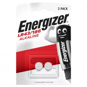 Energizer LR43 alkaliske knapcellebatteri, 2 stk.
