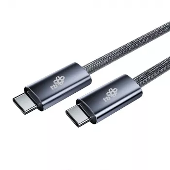 TB flettet USB 3.2 Gen 1-kabel USB-C til USB-C, 1 m, 100 W, sort