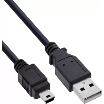 InLine USB 2.0-kabel USB-A til Mini-USB, 1 m, sort