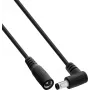 InLine® DC-forlængerkabel, vinklet stik, 5,5 x 2,1 mm, sort, 0,2 m