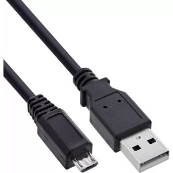 InLine USB 2.0-kabel Micro-USB til USB-A, 0,5 m, sort
