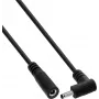 InLine® DC-forlængerkabel, vinklet stik, 3,5 x 1,35 mm, sort, 0,2 m