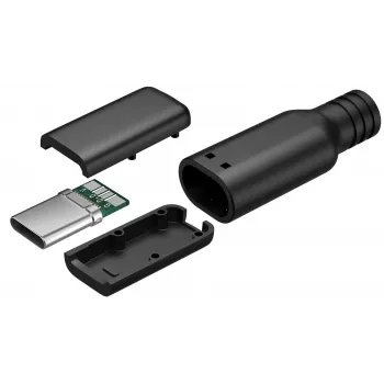 Goobay USB-C Plug, Solder Version, Black - 15 W, 3 A