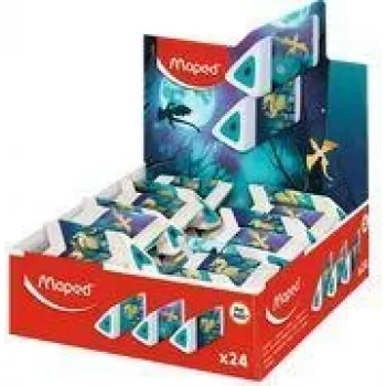 Maped Pyramide DRAGON viskelæder af plastik, hvid, trekantet, phthalat- og PVC-fri, 24er-display (119527)