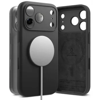Ringke silikone magnetisk MagSafe-cover til iPhone 18 Pro Max, sort