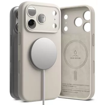 Ringke silikone magnetisk MagSafe-cover til iPhone 18 Pro, Stone