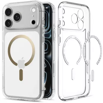 Spigen Ultra Hybrid MagSafe Case for iPhone 17 Pro / 18 Pro, Clear/Gold (ACS12157)