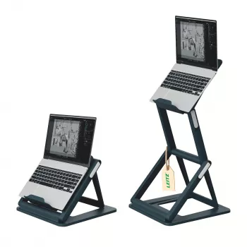 Leitz Ergo 2-i-1 siddende/stående laptopstativ, sort (65890089)