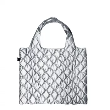 LOQI Metallic Taske – Sølv Puffy