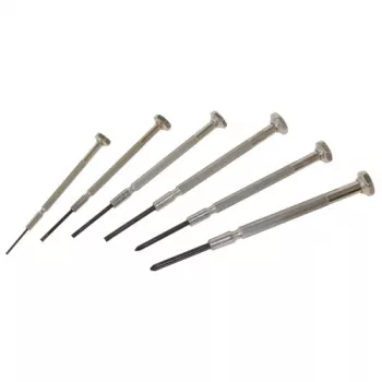 C.K Tools T4854P Watchmaker Miniature Screwdriver Set, 6 Pieces, Slotted 1.0/1.6/2.0/2.4 mm and Phillips