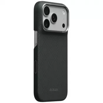 PITAKA Edge Case Argyle MagSafe-cover til iPhone 18 Pro / 17 Pro, basalt sort