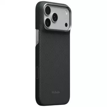 PITAKA Edge Case Argyle MagSafe-cover til iPhone 18 Pro Max / 17 Pro Max, basalt sort