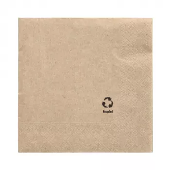 PAPSTAR servietter, 330 x 330 mm, 3-lags, natur, 1/4-fold, recycling-tissue, farvetrykt