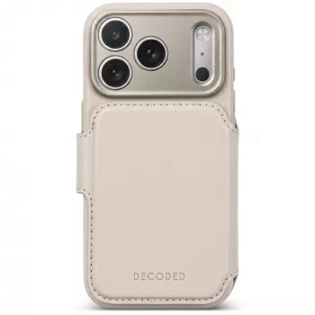 Decoded Leather Detachable Wallet lædercover til iPhone 18 Pro Max / 17 Pro Max, MagSafe, Taupe