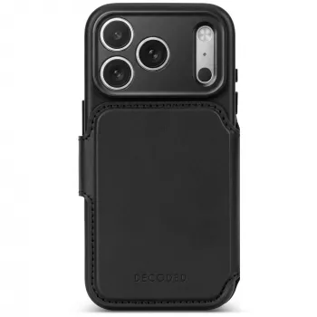 Decoded Leather Detachable Wallet lædercover til iPhone 18 Pro / 17 Pro, MagSafe, sort
